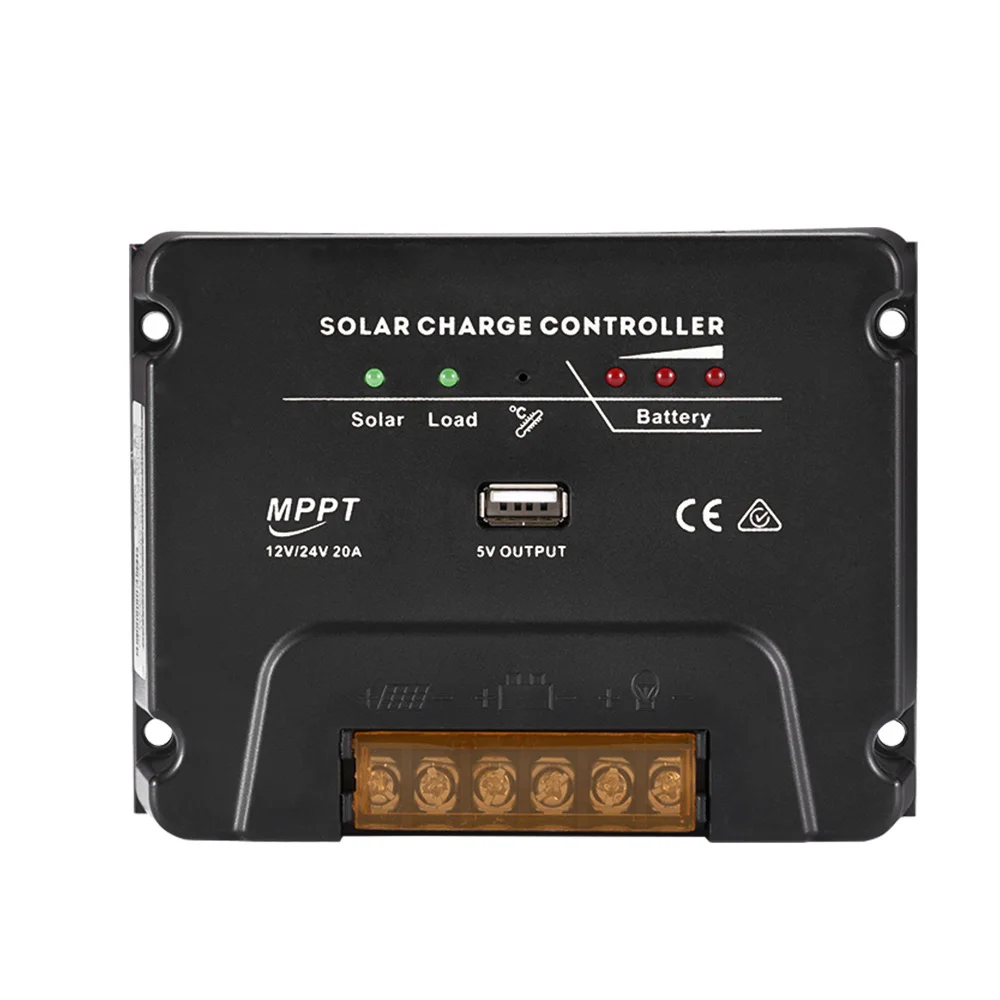 12V/24V 20A Regulator USB Port MPPT Solar Charge Controller 
12V/24V 20A Regulator USB Port MPPT Solar Charge Controller