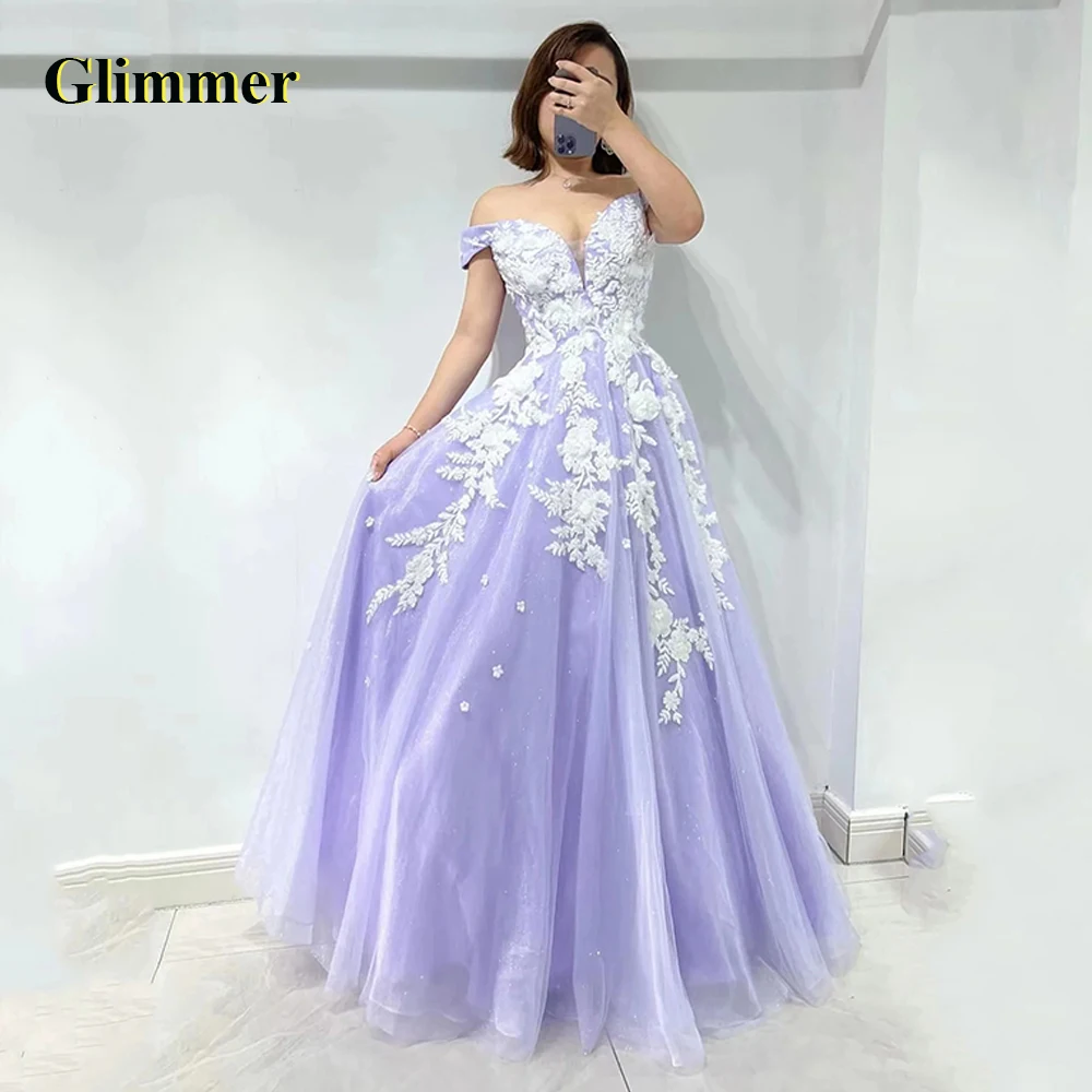 Glimmer Glitter Off The Shoulder Evening Dresses For Wedding V-neck With Appliques Tulle A-line Zipper Pleat Cocktail Party
Glimmer Glitter Off The Shoulder Evening Dresses For Wedding V-neck With Appliques Tulle A-line Zipper Pleat Cocktail Party