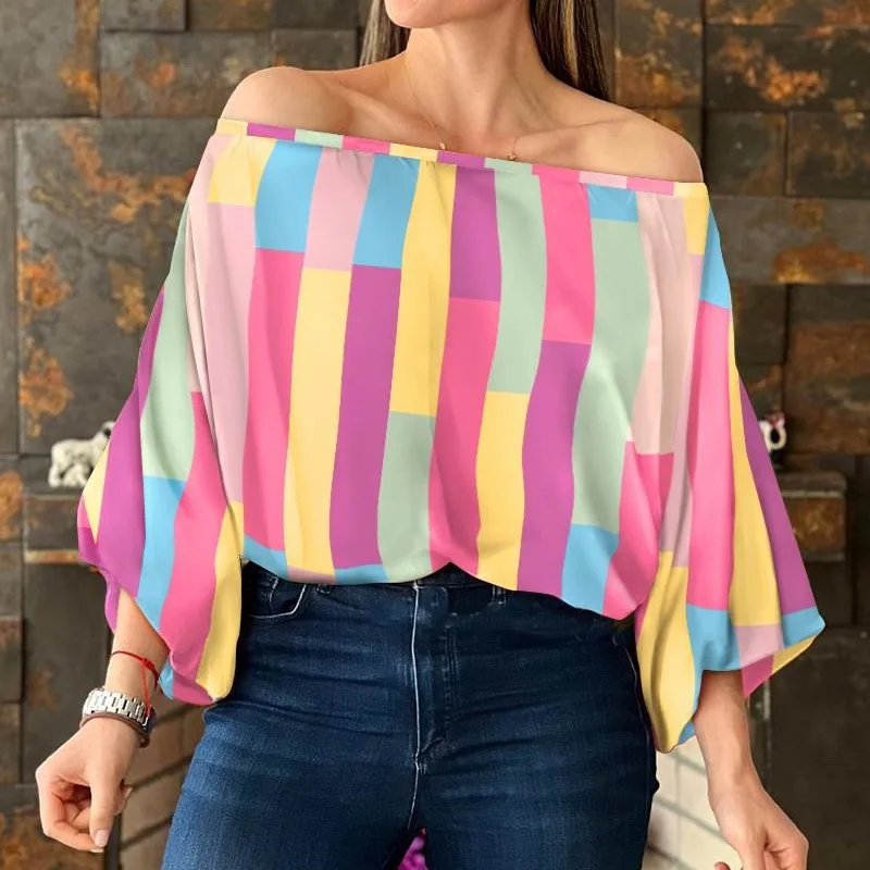 2023 Trendy Summer Fashion Women Blouse Printed Slesh Neck Lantern Sleeve Loose Tops
2023 Trendy Summer Fashion Women Blouse Printed Slesh Neck Lantern Sleeve Loose Tops