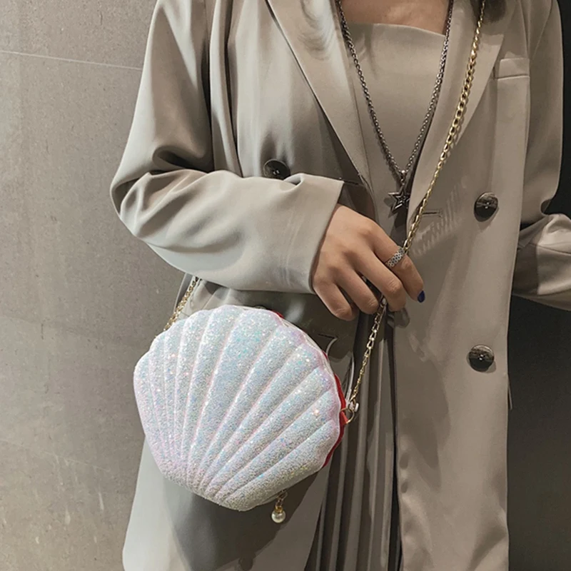 ASDS-2Pcs Women Girls Little Mermaid Seashell Purse Cross-Body Shoulder Bags Glitter Sequins Chain Evening Purse, Pink & White
ASDS-2Pcs Women Girls Little Mermaid Seashell Purse Cross-Body Shoulder Bags Glitter Sequins Chain Evening Purse, Pink & White