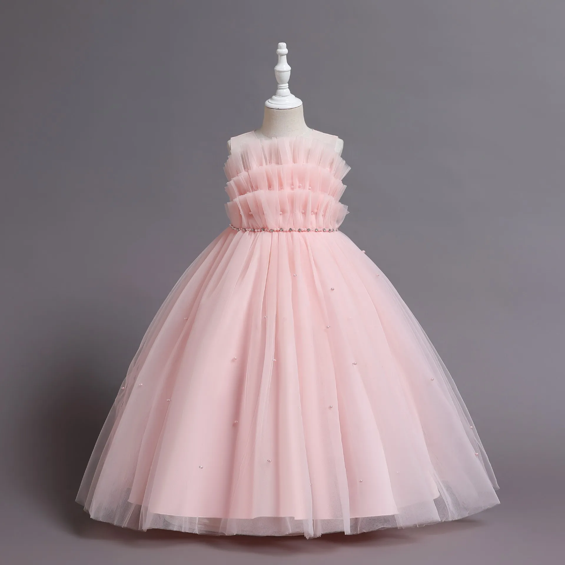 New Europe Summer Girl Party Dress Pearl Sashes Tulle Draped Child Princess Dress Piano Evening Wedding Prom Gown 3-10 Years
New Europe Summer Girl Party Dress Pearl Sashes Tulle Draped Child Princess Dress Piano Evening Wedding Prom Gown 3-10 Years