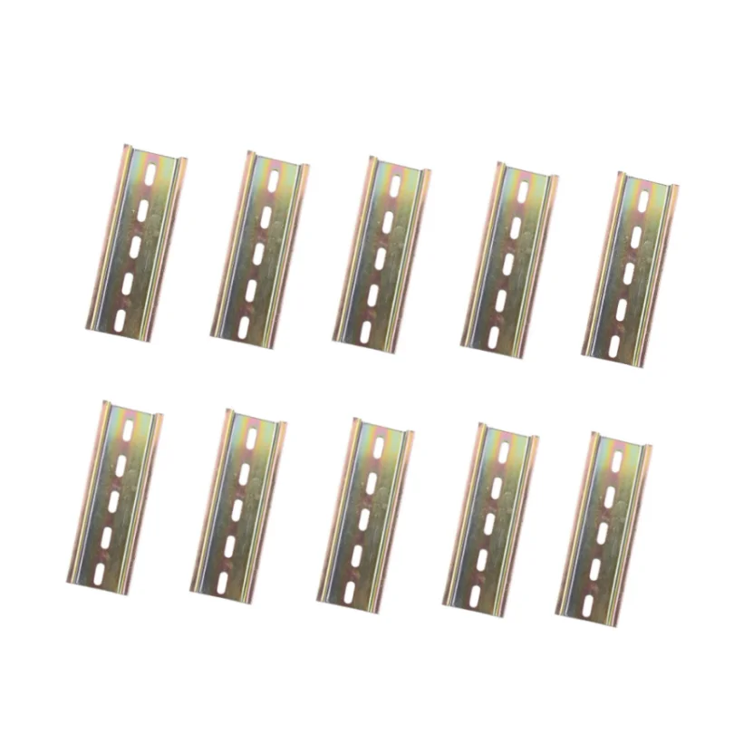 

10pcs Long 35mm Wide 9mm High C45 Steel DIN Rail Slotted for Circuit Breaker Mounting Universal Slotted Design DIN Mounting Rail