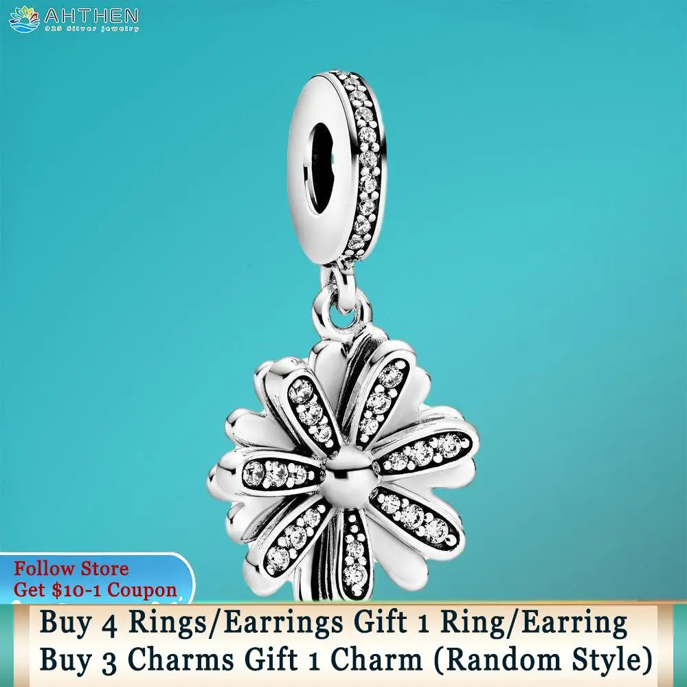 Ahthen 925 Sterling Silver Beads Sparkling Daisy Flower Dangle Charms fit Original Pandora Bracelets Women DIY Jewelry Making 
Ahthen 925 Sterling Silver Beads Sparkling Daisy Flower Dangle Charms fit Original Pandora Bracelets Women DIY Jewelry Making