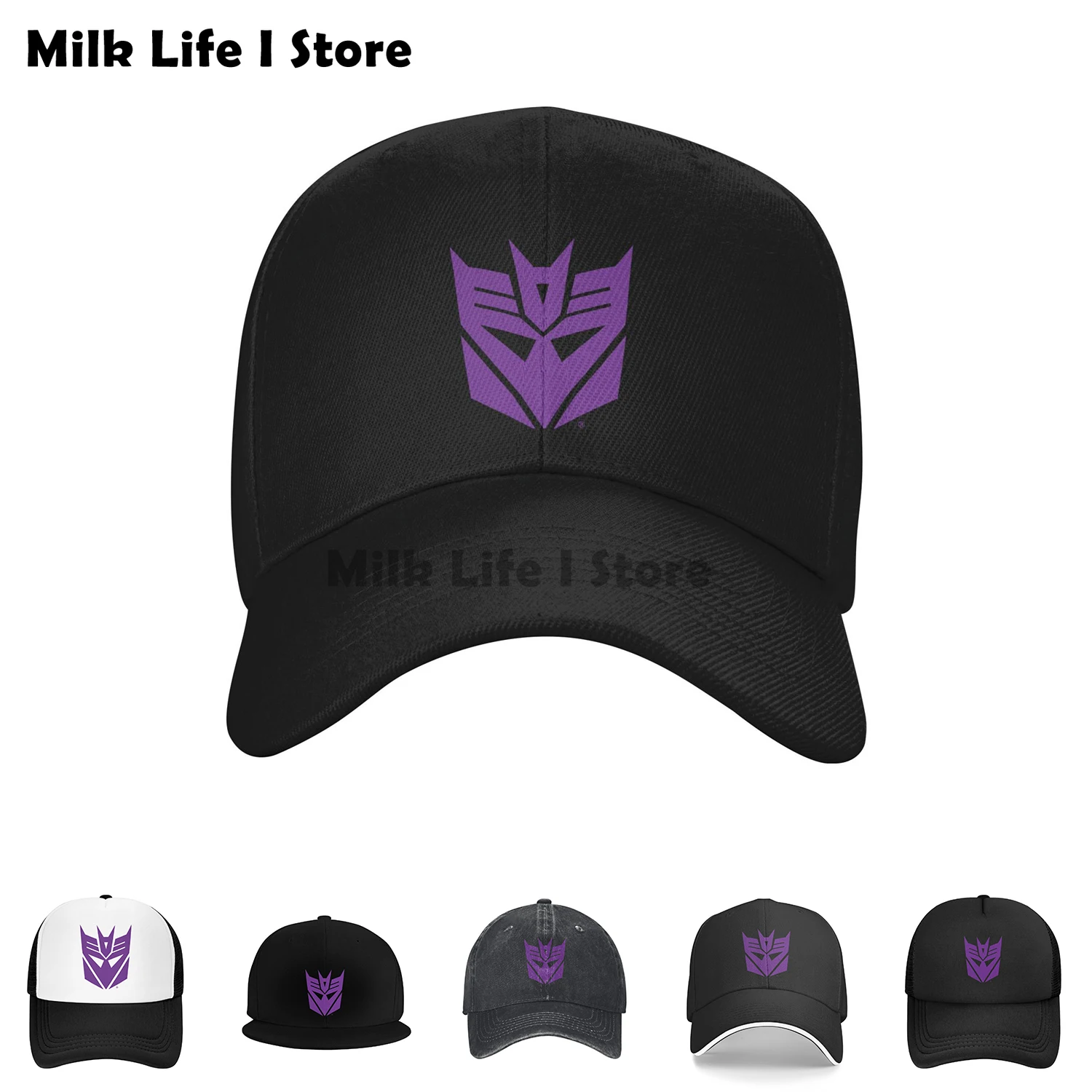 Оригинальная бейсбольная кепка Decepticon в стиле 80-х годов Женская Черная для