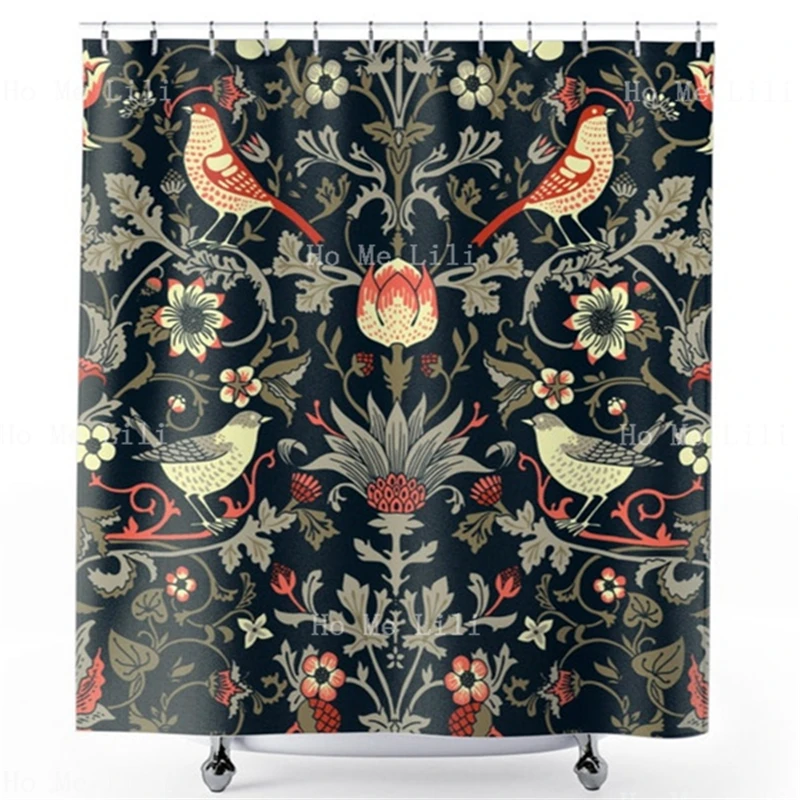 William Morris Art Ornamental Shower Curtain Strawberry Thief Vintage Pattern Botanical Birds Floral Nouveau Bathroom Decor
William Morris Art Ornamental Shower Curtain Strawberry Thief Vintage Pattern Botanical Birds Floral Nouveau Bathroom Decor