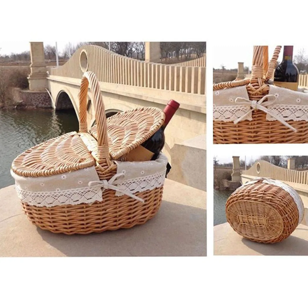 Country Style Wicker Basket With Handle Wicker Camping Picnic Basket With Double Lids Shopping Storage Hamper Basket
Country Style Wicker Basket With Handle Wicker Camping Picnic Basket With Double Lids Shopping Storage Hamper Basket