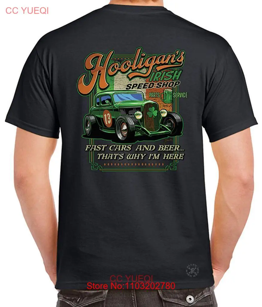 Holligans ирландский скоростной магазин футболки ~ HOT ROD Garage Tee быстрые автомобили и