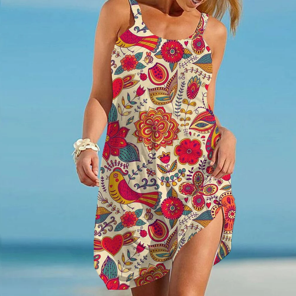 Vintage Summer Boho Dress Women Lady Elegant Halter Floral Print Sleeveless Dress Casual Beach Short Party Mini Dress Club
Vintage Summer Boho Dress Women Lady Elegant Halter Floral Print Sleeveless Dress Casual Beach Short Party Mini Dress Club
