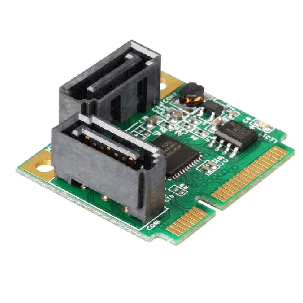 

Mini PCI Express 2 Internal SATA III ( 6Gb /S) RAID ASM1061R Controller Card 2 SATA 3.0 6Gbps Ports SSD Expansion Card