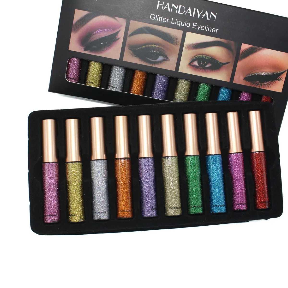 HANDAIYAN Glitter Pearl Liquid Eyeliner Set of 10 Chunky Glitter Makeup Shimmer Gold Waterproof Eyeliner Prom Colored Eyeliner
HANDAIYAN Glitter Pearl Liquid Eyeliner Set of 10 Chunky Glitter Makeup Shimmer Gold Waterproof Eyeliner Prom Colored Eyeliner