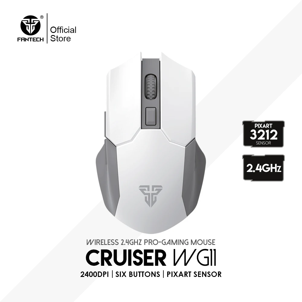 

FANTECH CRUISER WG11 Wireless Silent Click Mouse 2400DPI 2.4G Gaming Mouse For Laptop PC USB Receiver Click Mute Button Mice