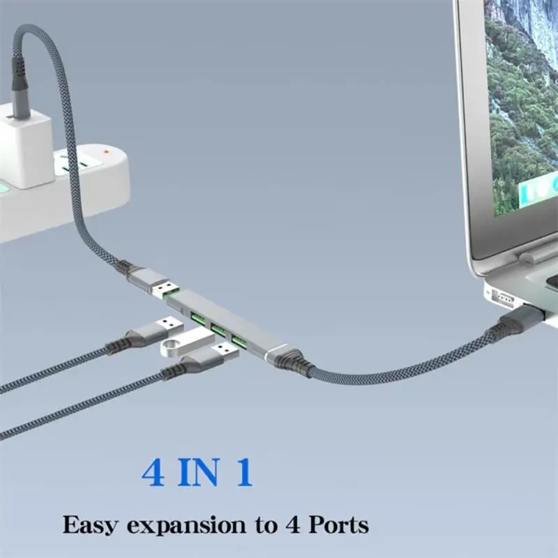 

Four In One Hub USB-C/USB-A To USB3.0 USB2.0 Expansion Hub Compatible With USB 3.0/USB-C Laptops/tablets/smartphones