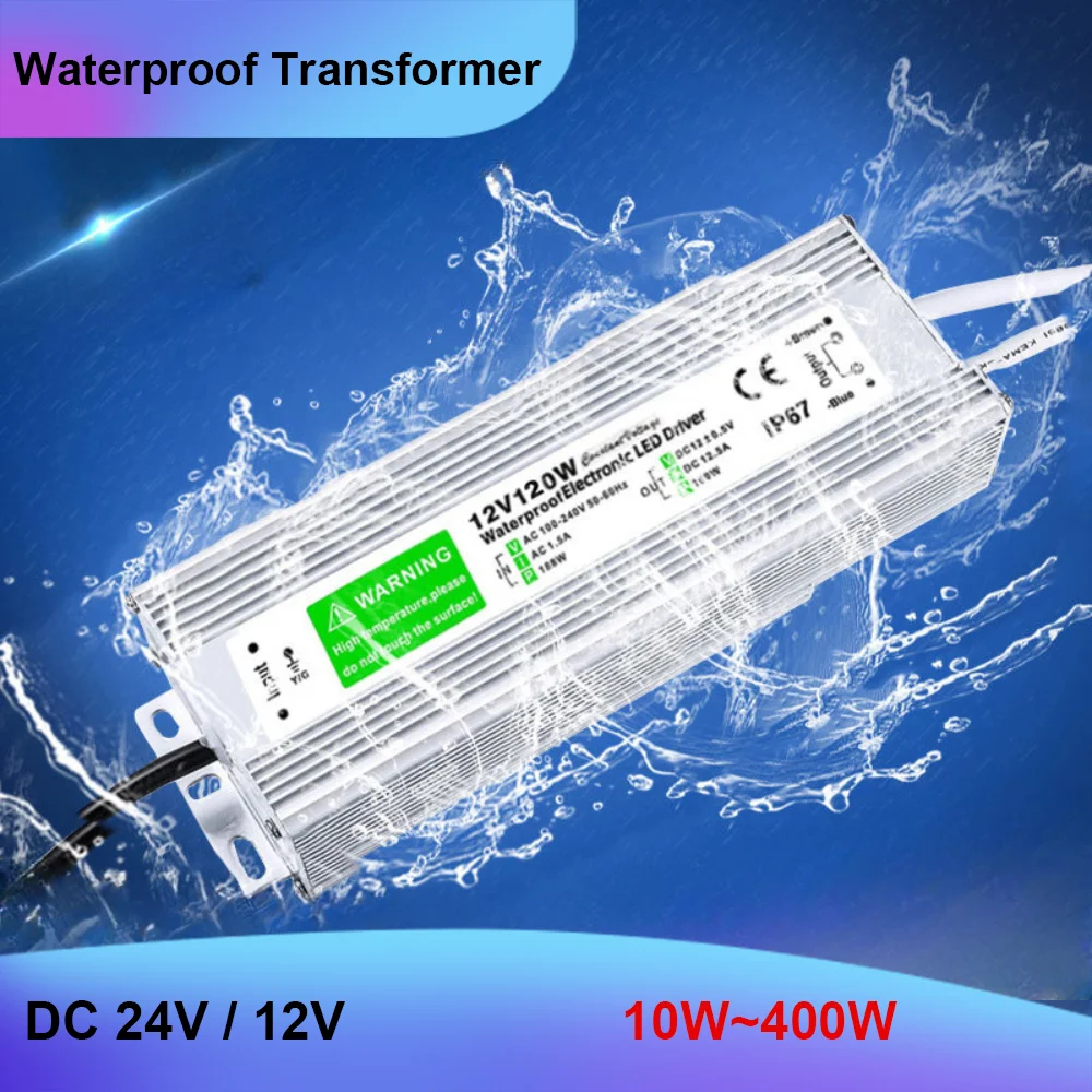 

400W 100W Waterproof Transformer 220v to 12v 24v DC Power Supply 10W 15W 20W 24W 30W 36W 45W 50W 60W 80W 100W 120W 150W 200W