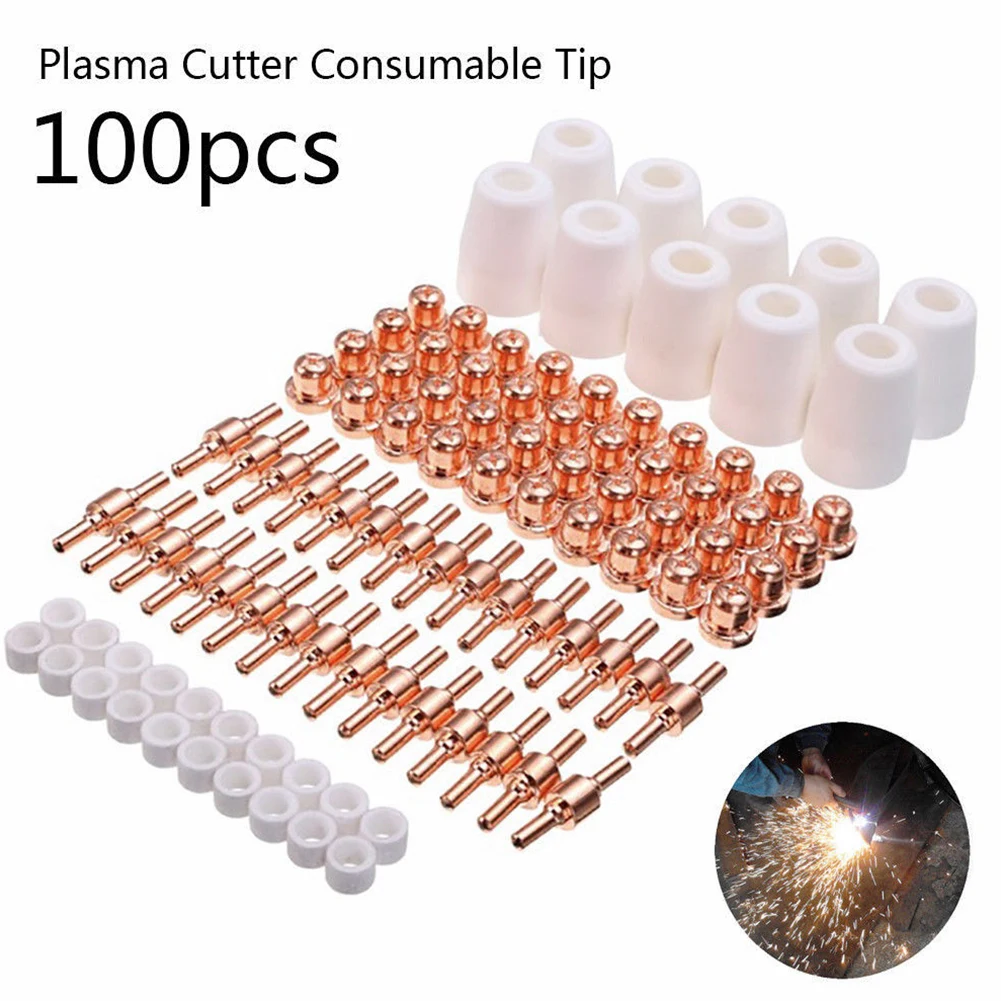 100Pcs Electrodes Air Plasma Cutter Consumables Vortex Ring Shield Cup Extend Tips For PT-31 LG-40 Torch CUT-40 50 Torch
100Pcs Electrodes Air Plasma Cutter Consumables Vortex Ring Shield Cup Extend Tips For PT-31 LG-40 Torch CUT-40 50 Torch