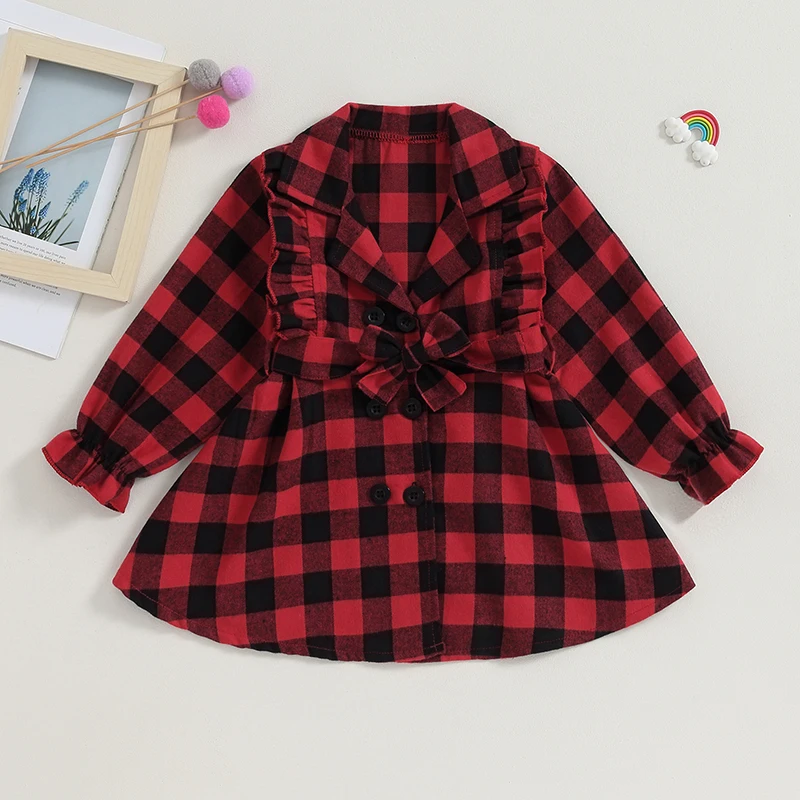 Toddler Girls Fall Sweet Plaid Dress Long Sleeve Lapel Button Down Dress with Belt
Toddler Girls Fall Sweet Plaid Dress Long Sleeve Lapel Button Down Dress with Belt