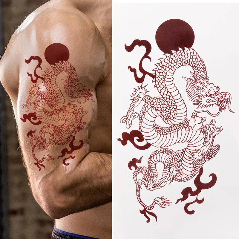 Waterproof Temporary Tattoo Sticker Dragon Snake Wolf Totem Rose Flash Tatto Women Men Dark Sexy Waist Arm Fake Tattoos Sticker
Waterproof Temporary Tattoo Sticker Dragon Snake Wolf Totem Rose Flash Tatto Women Men Dark Sexy Waist Arm Fake Tattoos Sticker