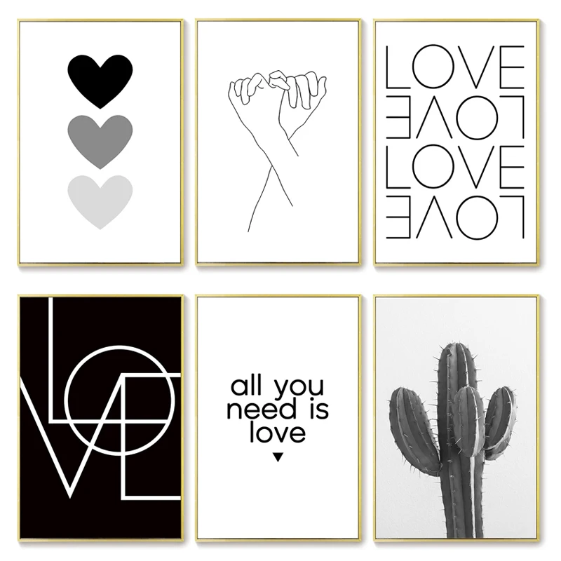 Black White Minimalism Canvas Painting Modern Art Love Cactus Letter Heart Poster Print Wall Picture for Living Room Home Decor
Black White Minimalism Canvas Painting Modern Art Love Cactus Letter Heart Poster Print Wall Picture for Living Room Home Decor
