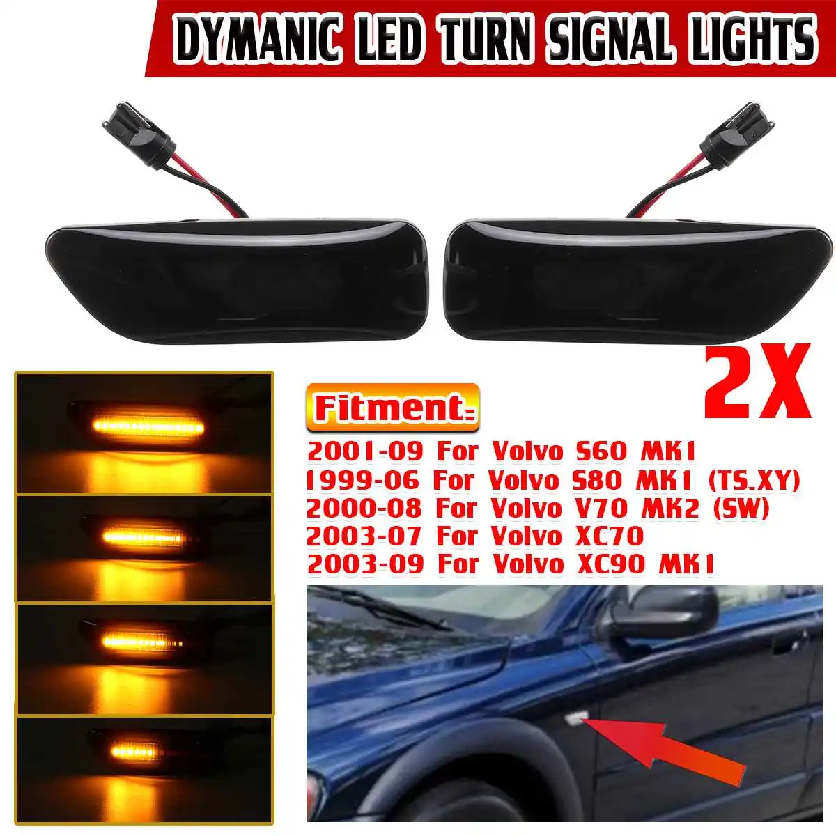 2 шт., Фонарь указателя поворота для Volvo S60 S80 V70 XC70 XC90 30722641 30722642
2 шт., Фонарь указателя поворота для Volvo S60 S80 V70 XC70 XC90 30722641 30722642