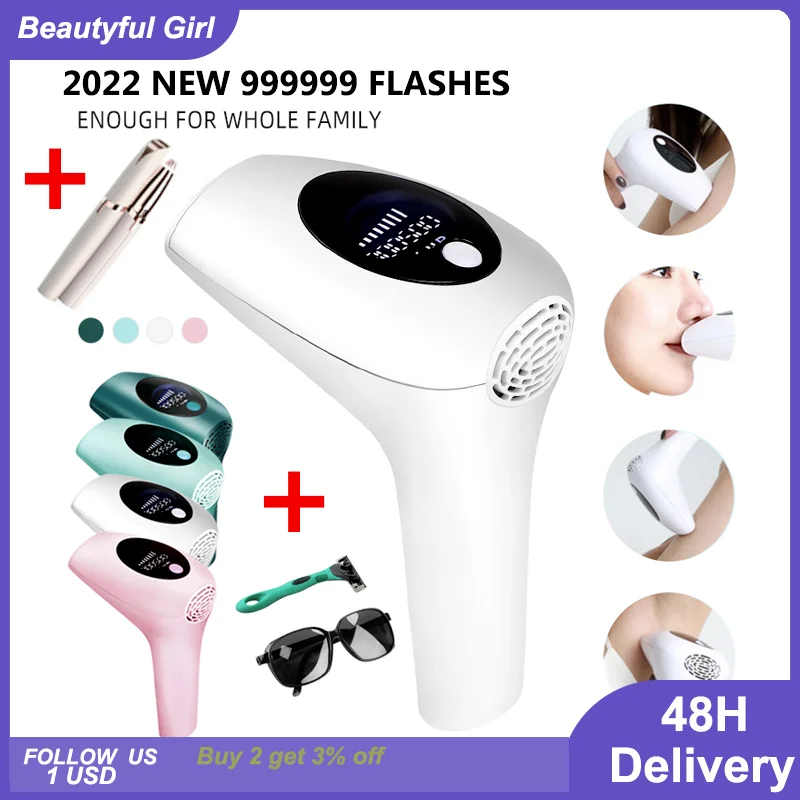 

YUKUI 2022 999,999 Flashes Laser Epilator Permanent IPL Photoepilator Body Hair Removal depiladora Painless electric Epilators