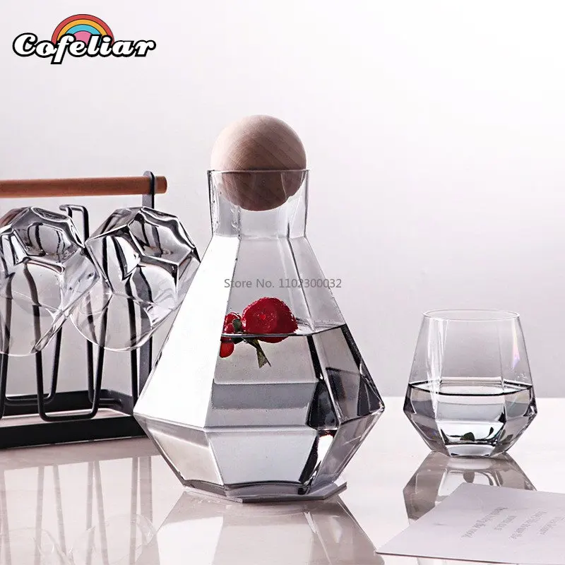 1/5Pcs Diamond Shape Crystal Glass Water Kettle Cup Set Clear Cold Water Juice Beverage Pitcher Coffee Tea Pot Home Drinkware
1/5Pcs Diamond Shape Crystal Glass Water Kettle Cup Set Clear Cold Water Juice Beverage Pitcher Coffee Tea Pot Home Drinkware