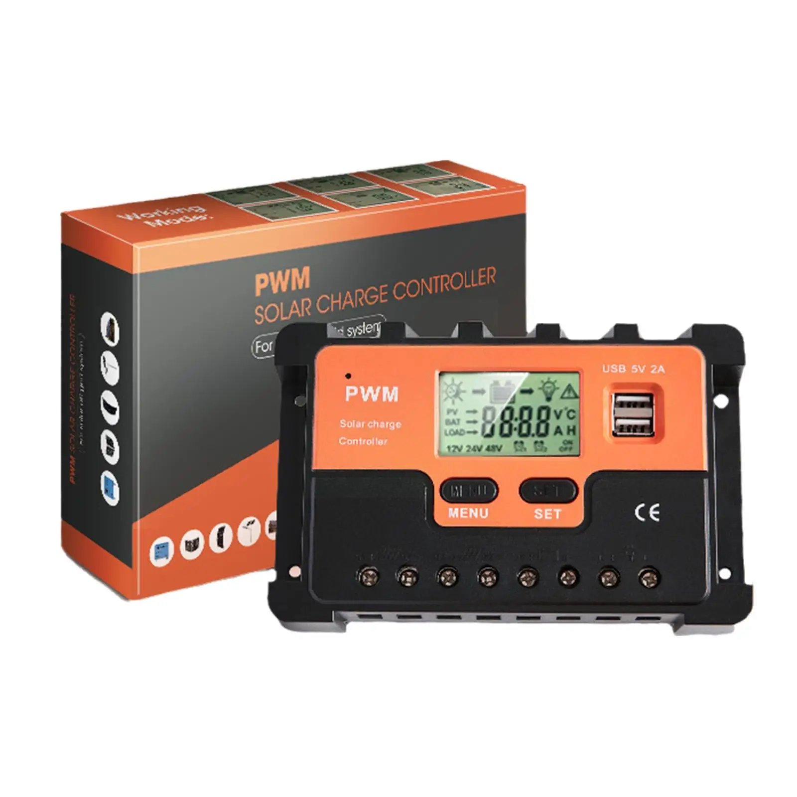 100A Automatic Solar Regulator Charger Controller 12V 24V 3-level Display Power Photovoltaic 48V Battery Power PWM Generati D8I7
100A Automatic Solar Regulator Charger Controller 12V 24V 3-level Display Power Photovoltaic 48V Battery Power PWM Generati D8I7