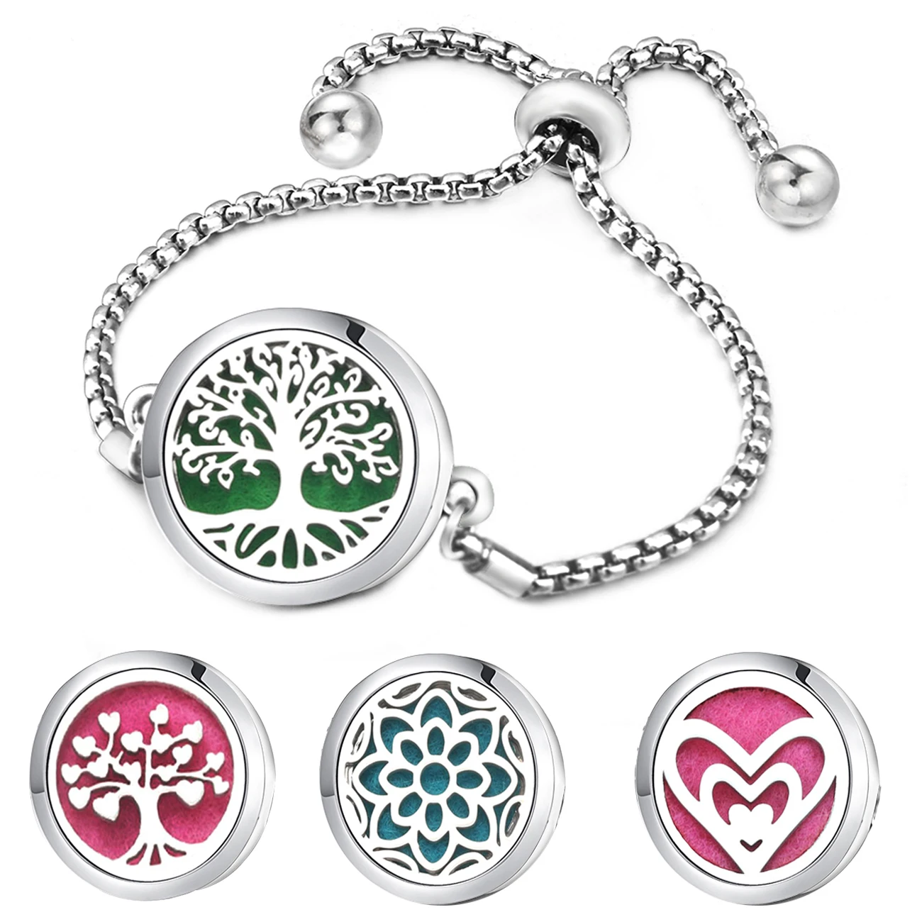 Fashion Tree Of Life Aromatherapy Bangle Essential Oil Diffuser Stainless Steel Perfume Locket Bracelet Adjustable Women Jewelry
Fashion Tree Of Life Aromatherapy Bangle Essential Oil Diffuser Stainless Steel Perfume Locket Bracelet Adjustable Women Jewelry