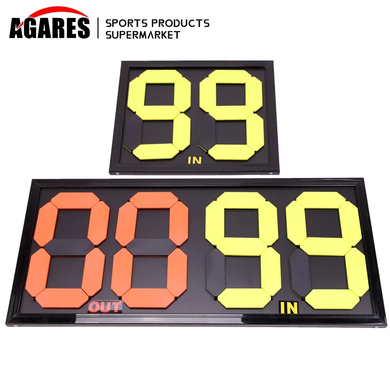 

Football Soccer Manual Substitution Board Card Easily Operate Double Sided Display 2/4 Digit Reversible Numbers for Referee