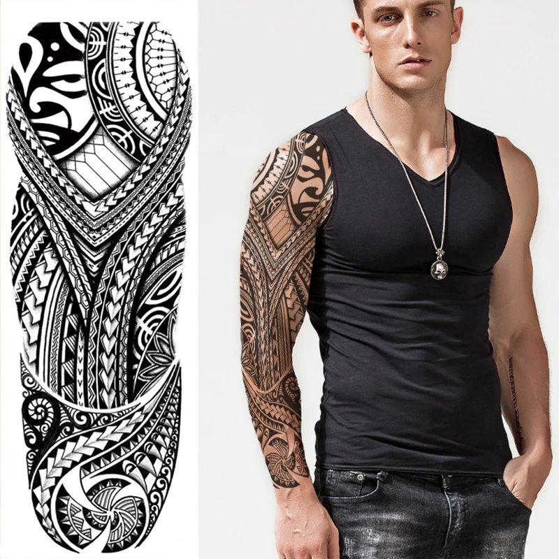 Waterproof Temporary Tattoo Sticker Mask Totem Arrow Geometric Full Arm Sleeve Tatoo Fake Tatto Flash Tattoos for Men Women 
Waterproof Temporary Tattoo Sticker Mask Totem Arrow Geometric Full Arm Sleeve Tatoo Fake Tatto Flash Tattoos for Men Women