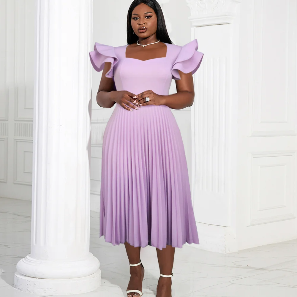 LKF Advanced Casual Light Purple Square Neck Dress Elegant Temperament Casual Commuter Pleated Dress
LKF Advanced Casual Light Purple Square Neck Dress Elegant Temperament Casual Commuter Pleated Dress