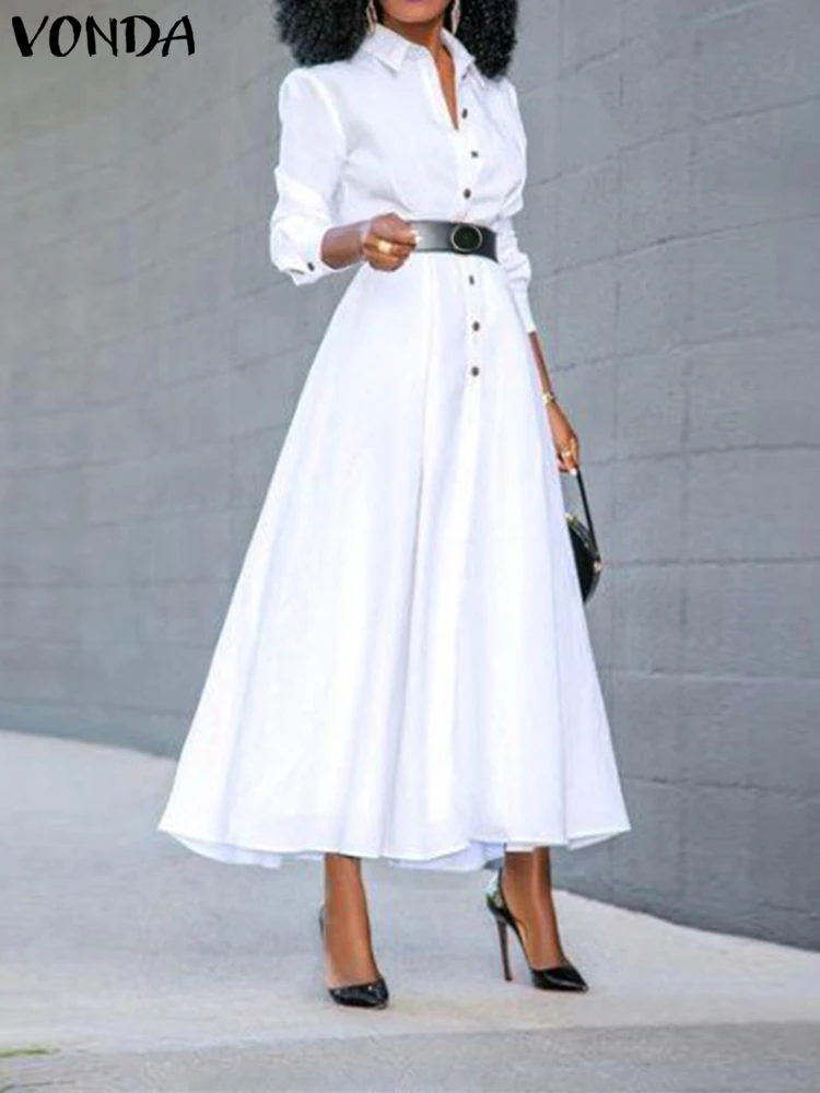 VONDA Summer Solid Color Maxi Dress 2023 Women Long Sleeve Party Robe Femme Casual Split Buttons Vintage Elegant Loose Sundress
VONDA Summer Solid Color Maxi Dress 2023 Women Long Sleeve Party Robe Femme Casual Split Buttons Vintage Elegant Loose Sundress