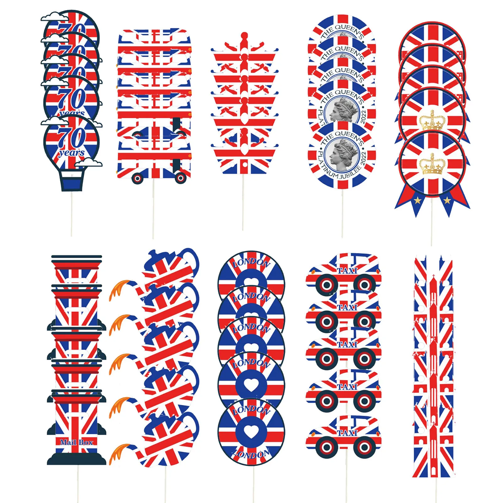 Queen's 70th Platinums Jubilee Cake Decorations Union Jack Flag Cake Picks Decorations London Bus Taxi Shapes 2022 70th Jubilee
Queen's 70th Platinums Jubilee Cake Decorations Union Jack Flag Cake Picks Decorations London Bus Taxi Shapes 2022 70th Jubilee
