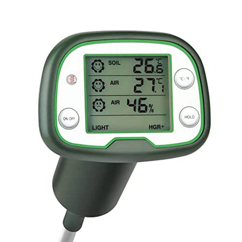 Digital Soil Thermometer 4-In-1 Soil Tester Soil Thermometer/Light/Air Temperature/Air Humidity Meter
Digital Soil Thermometer 4-In-1 Soil Tester Soil Thermometer/Light/Air Temperature/Air Humidity Meter