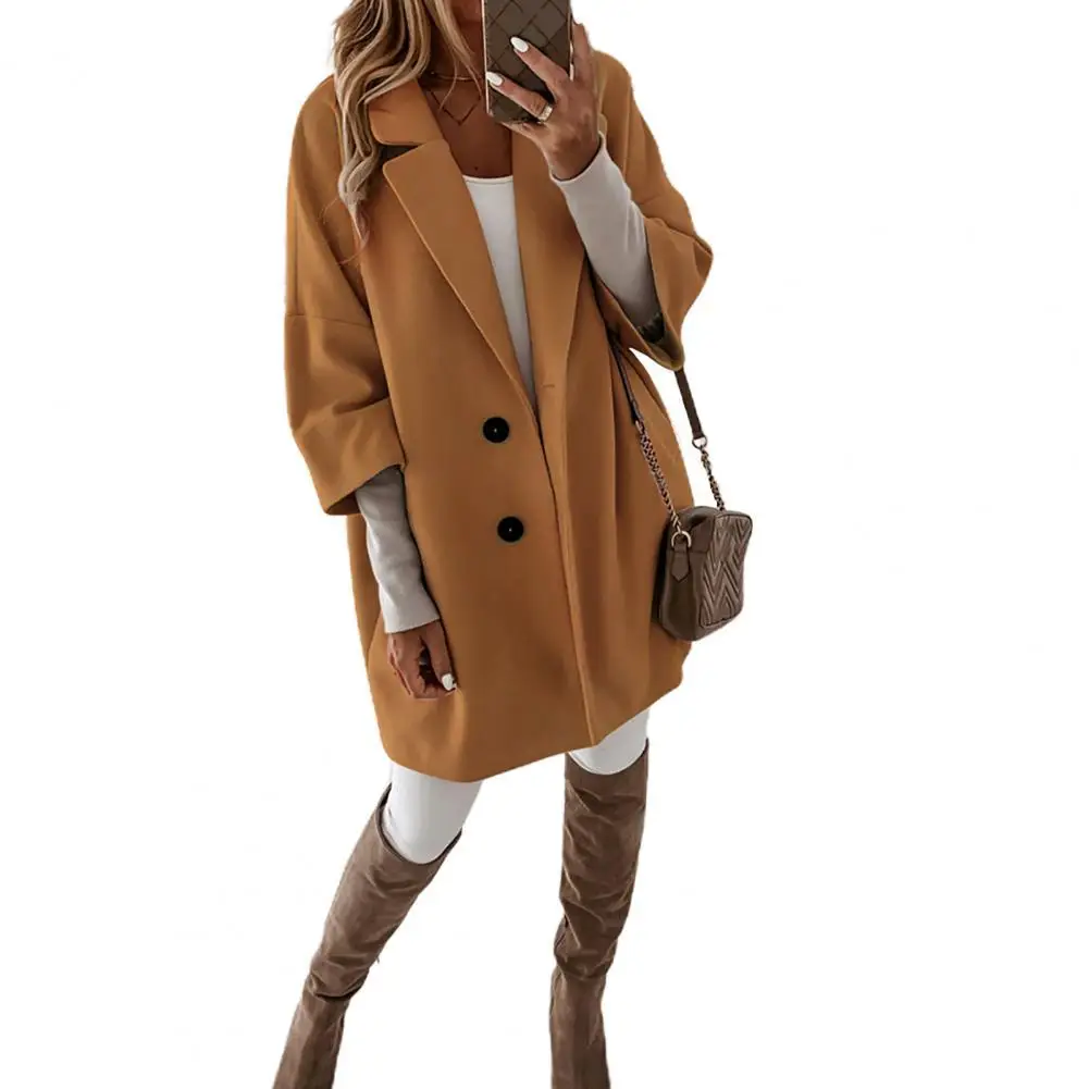 Buttons Coat Girl Jacket Polyester Lapel Collar Universal 3/4 Sleeve Pockets Casual Women Jacket
Buttons Coat Girl Jacket Polyester Lapel Collar Universal 3/4 Sleeve Pockets Casual Women Jacket