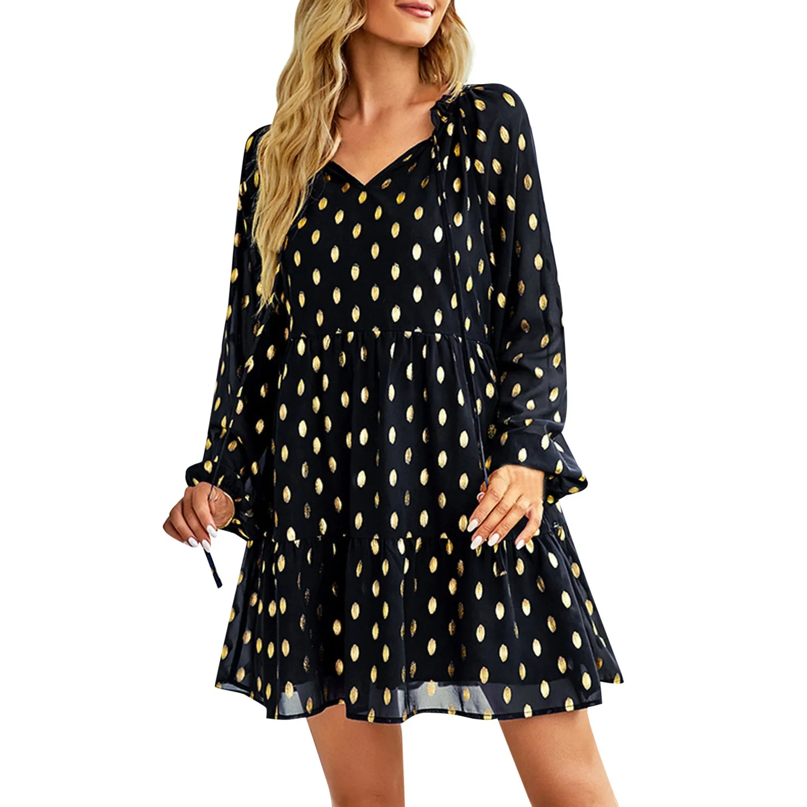 Женское платье с длинным рукавом, Модное шифоновое платье с волнистым принтом в горошек, темпераментное длинное платье-свитер для женщин с длинным рукавом
Женское платье с длинным рукавом, Модное шифоновое платье с волнистым принтом в горошек, темпераментное длинное платье-свитер для женщин с длинным рукавом