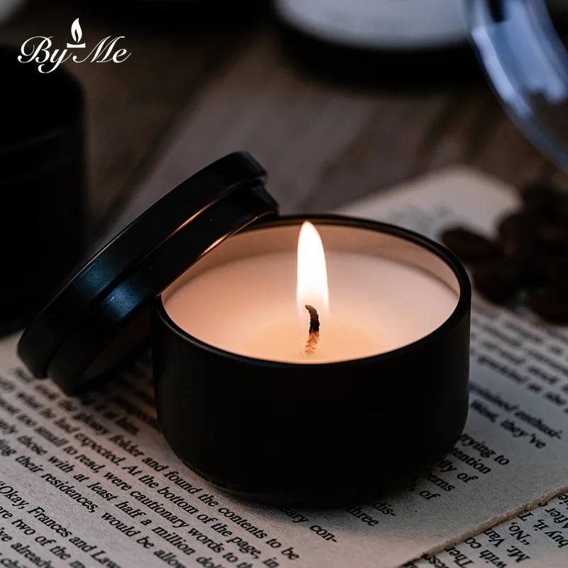 

BYME Sample Candle 40g Travel Size Soy Wax Aromatherapy Candle Black Tin Mini Essential Oil Candle (3pcs)