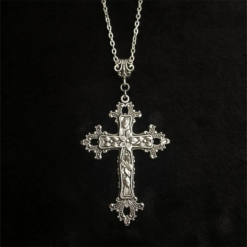 Goth Handmade Large Victorian Roes Flower Cross Pendant Chain Necklace For Women Man Chris Jesus Charm Jewelry Wholesale
Goth Handmade Large Victorian Roes Flower Cross Pendant Chain Necklace For Women Man Chris Jesus Charm Jewelry Wholesale
