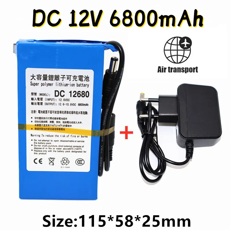 100% new Durable DC 12V 6800 MAH High Capacity Lithium ion rechargeable battery AC Charger (EU Plug Hot Sale Promotion free drop
100% new Durable DC 12V 6800 MAH High Capacity Lithium ion rechargeable battery AC Charger (EU Plug Hot Sale Promotion free drop