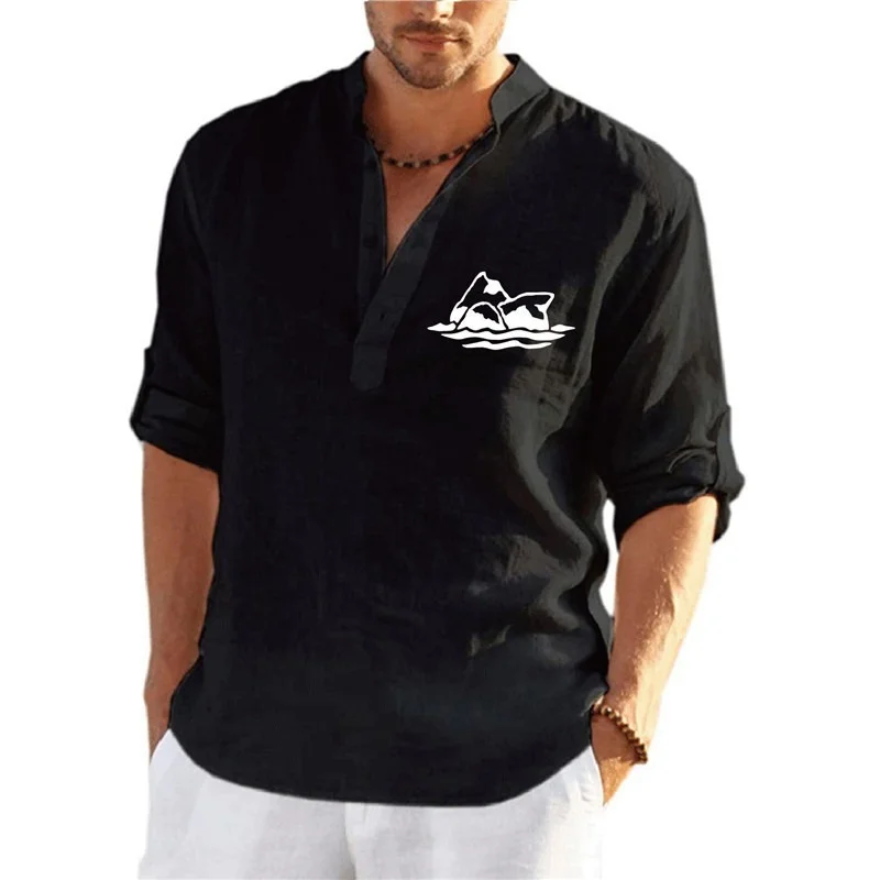 2023 New Men's Daily Business Linen Long Sleeve T-Shirt Fashion Solid Color Printing Men's Outdoor Casual Shirt Tops
2023 New Men's Daily Business Linen Long Sleeve T-Shirt Fashion Solid Color Printing Men's Outdoor Casual Shirt Tops
