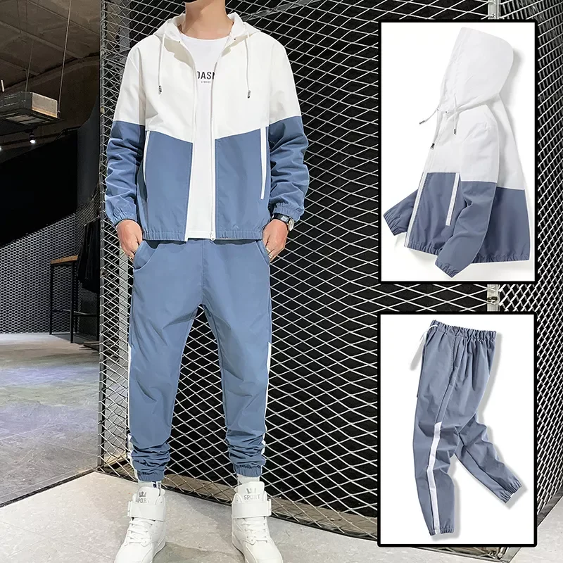 

New2022 Suit Male 2022 New Set Track Suits Sweatsuit Man Tracksuit Mens Sets Pant Zipper Pockets Outwear 2PC Jacket+Pants Sets