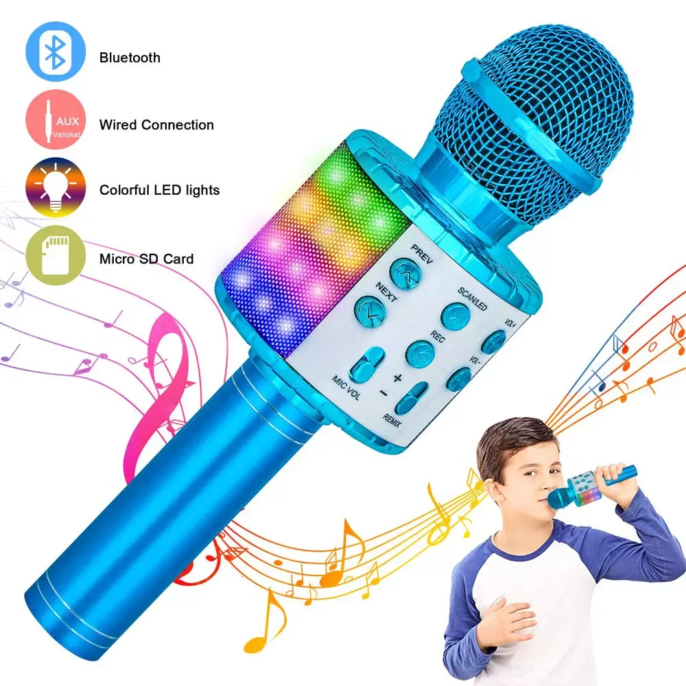 Wireless Bluetooth Karaoke Microphone, Portable Speaker Machine, Handheld Home KTV Player with Record Function
Wireless Bluetooth Karaoke Microphone, Portable Speaker Machine, Handheld Home KTV Player with Record Function