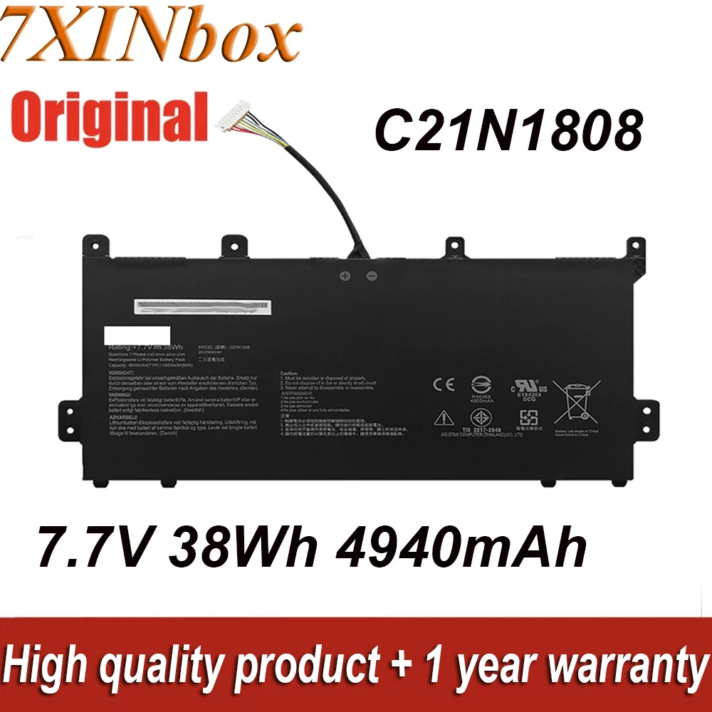 7XINbox 7.7V 38Wh 4800mAh C21N1808 Original Laptop Battery For Asus Chromebook C423 C423NA C523 C523NA Series Notebook Computer
7XINbox 7.7V 38Wh 4800mAh C21N1808 Original Laptop Battery For Asus Chromebook C423 C423NA C523 C523NA Series Notebook Computer