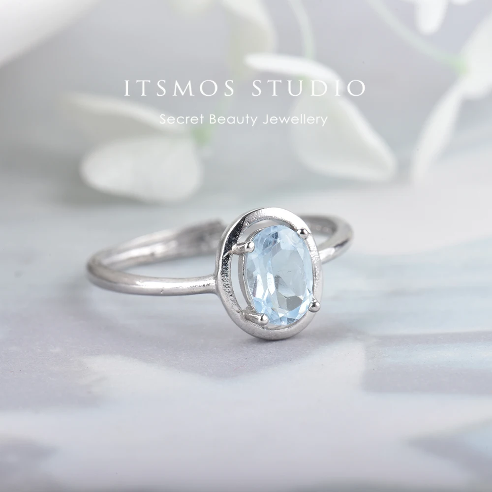 

Кольца ITSMOS с натуральным овальным топазом, простые кольца из натурального серебра с драгоценным камнем, изящное модное кольцо с бриллиантами, ювелирные изделия для женщин в подарок