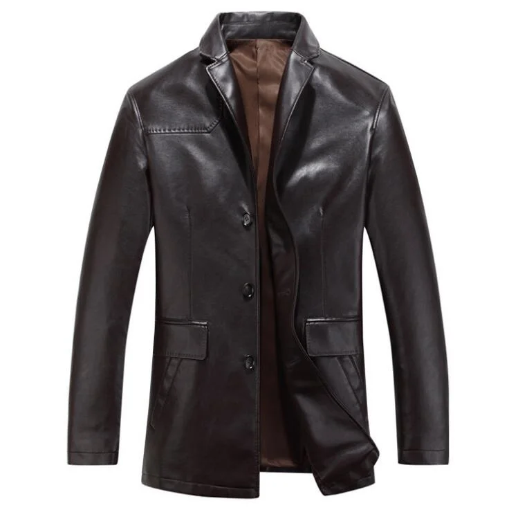 Hot 2022 New Men's Business Casual Leather jacket Korean Men spring and autumn suit collar Outwear male Slim Fashion Jackets
Hot 2022 New Men's Business Casual Leather jacket Korean Men spring and autumn suit collar Outwear male Slim Fashion Jackets