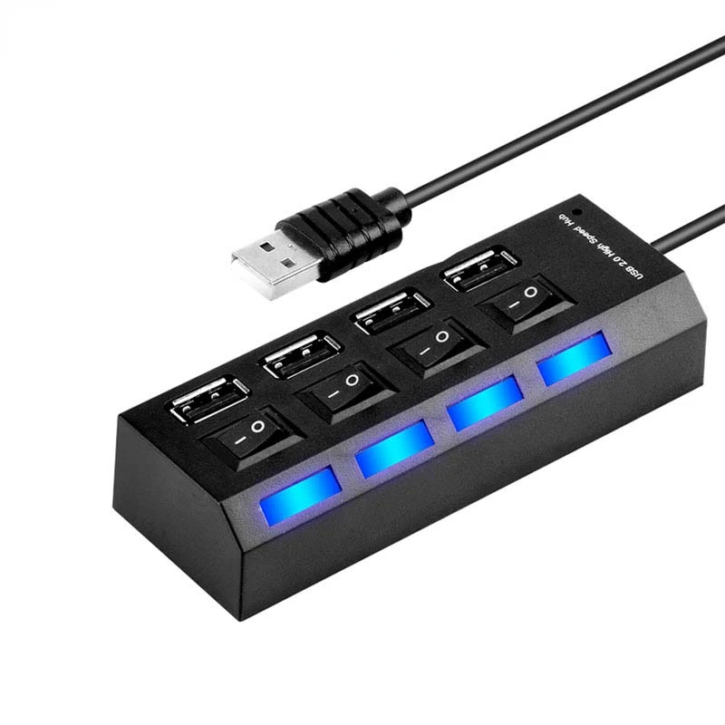 4 Ports USB Hub 2.0 High Speed 480Mbps Hub USB On Off Switch USB Splitter Adapter For PC Laptop Computer Notebook
4 Ports USB Hub 2.0 High Speed 480Mbps Hub USB On Off Switch USB Splitter Adapter For PC Laptop Computer Notebook