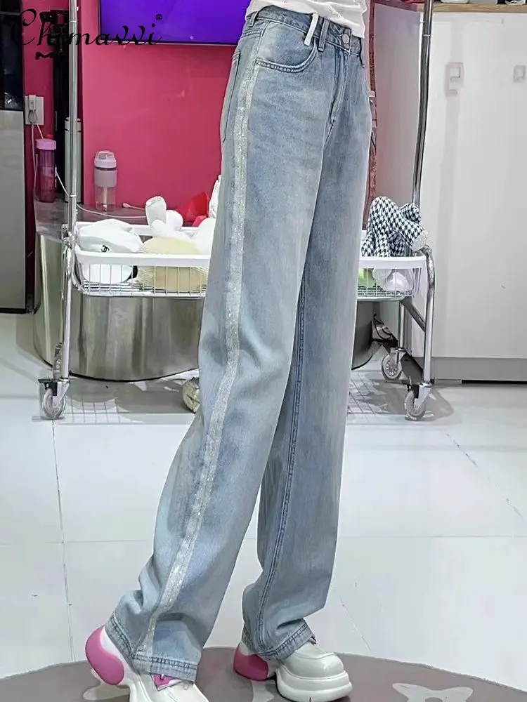 European New Fashion Elegant Embroidery Hot Drilling Denim Pants Women's Trendy High Quality Casual Slimming Wide Leg Jeans
European New Fashion Elegant Embroidery Hot Drilling Denim Pants Women's Trendy High Quality Casual Slimming Wide Leg Jeans