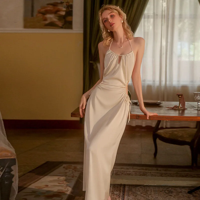 CRLAYDK Women's Long Halter Nightgowns Sexy Sleepwear Chemise Cut-out Satin Slip Backless Midi Lounge Dress Lace Silk Nighty
CRLAYDK Women's Long Halter Nightgowns Sexy Sleepwear Chemise Cut-out Satin Slip Backless Midi Lounge Dress Lace Silk Nighty