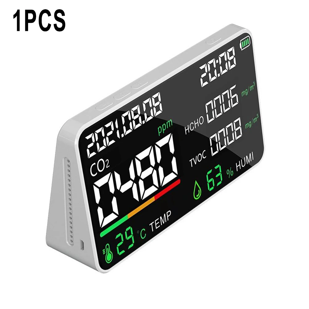 5 In1 TVOC HCHO CO CO2 Detector Temperature Humidity Formaldehyde Monitor Carbon Dioxide Alarm Air Quality Meter
5 In1 TVOC HCHO CO CO2 Detector Temperature Humidity Formaldehyde Monitor Carbon Dioxide Alarm Air Quality Meter