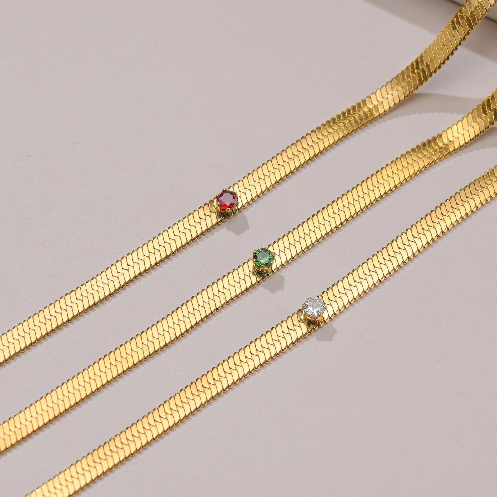 AAA CZ Stone Choker Necklaces for Women, Waterproof Gold Tone Stainless Steel Snake Chain Collar Accessory, Length Adsjuatble
AAA CZ Stone Choker Necklaces for Women, Waterproof Gold Tone Stainless Steel Snake Chain Collar Accessory, Length Adsjuatble