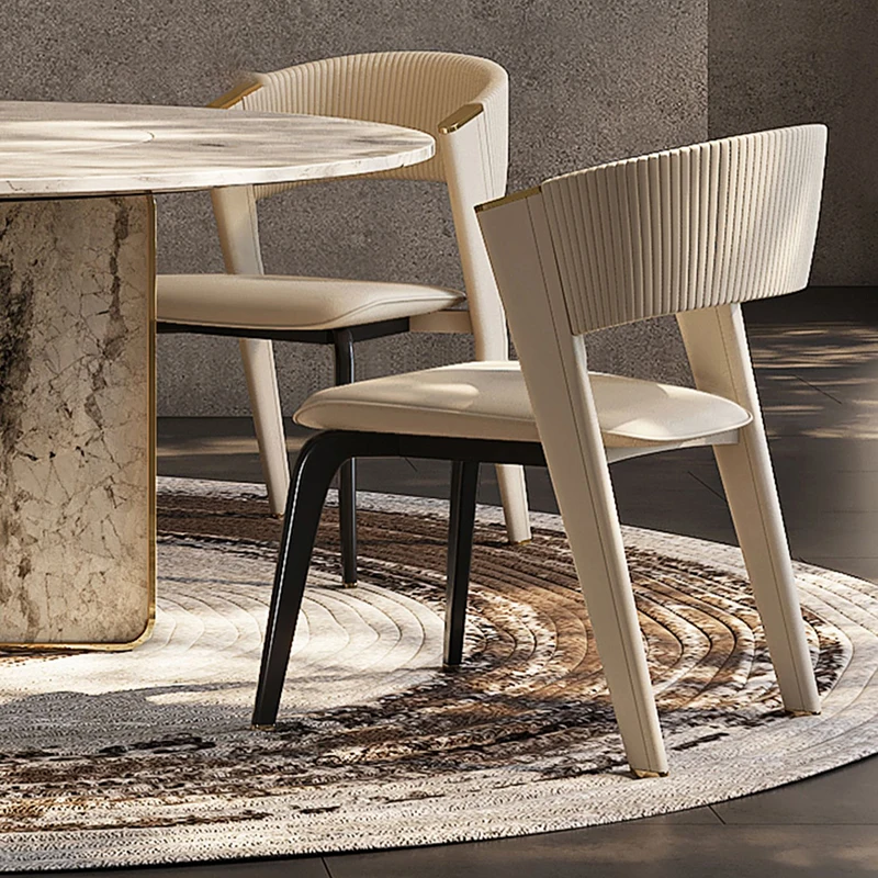 Solid Wood Dining Chair Designer Armrests Leather Floor Waterproof Dining Chair Trendy Balcony Lounge Sillas Household Products
Solid Wood Dining Chair Designer Armrests Leather Floor Waterproof Dining Chair Trendy Balcony Lounge Sillas Household Products