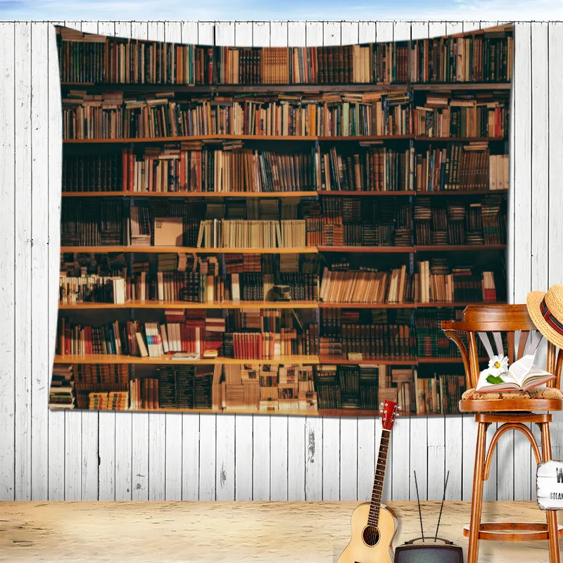 Fake Bookcase Library Bookshelf Tapestry Wall Fabric Home Study Background Decoration Vintage European Hanging Wall Tapestries
Fake Bookcase Library Bookshelf Tapestry Wall Fabric Home Study Background Decoration Vintage European Hanging Wall Tapestries